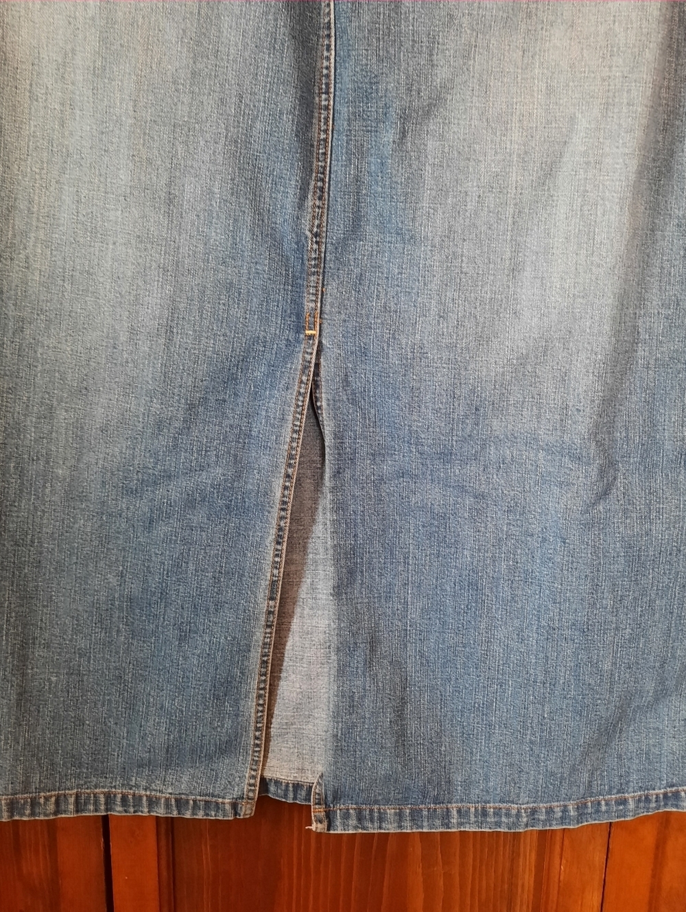 Vintage Y2K Old Navy 100% Cotton Medium Wash Denim Jean Maxi Skirt Size 18 - Picture 10 of 11